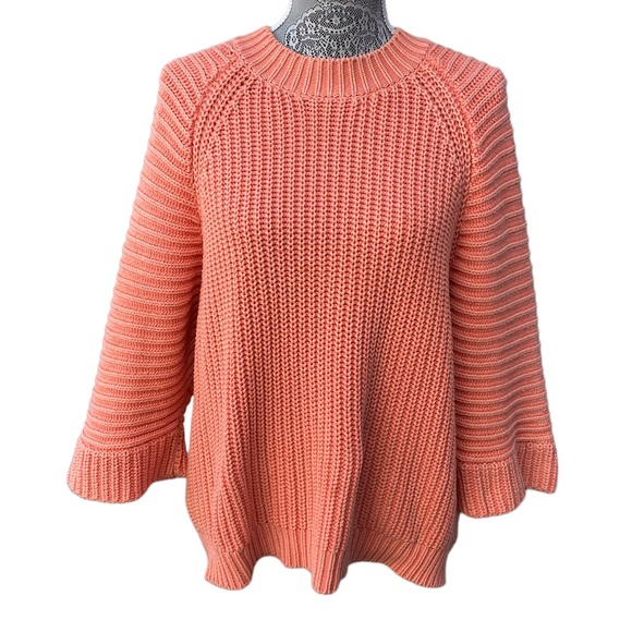 Anthropologie Maeve Women’s M MacKenzie Coral Chunky Knit Ribbed Sweater - Picture 3 of 11